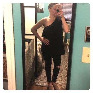 RUFFLED ONE SHOULDER TUNIC!!!